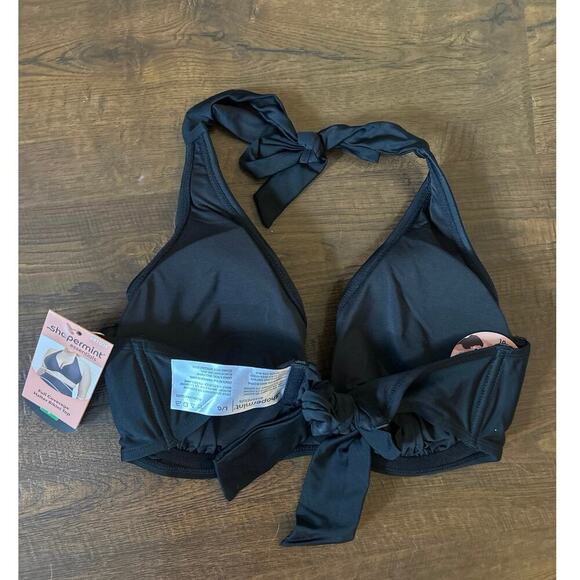 Shapermint Essentials Full Coverage Halter Bikini Black Large - Picture 3 of 5
